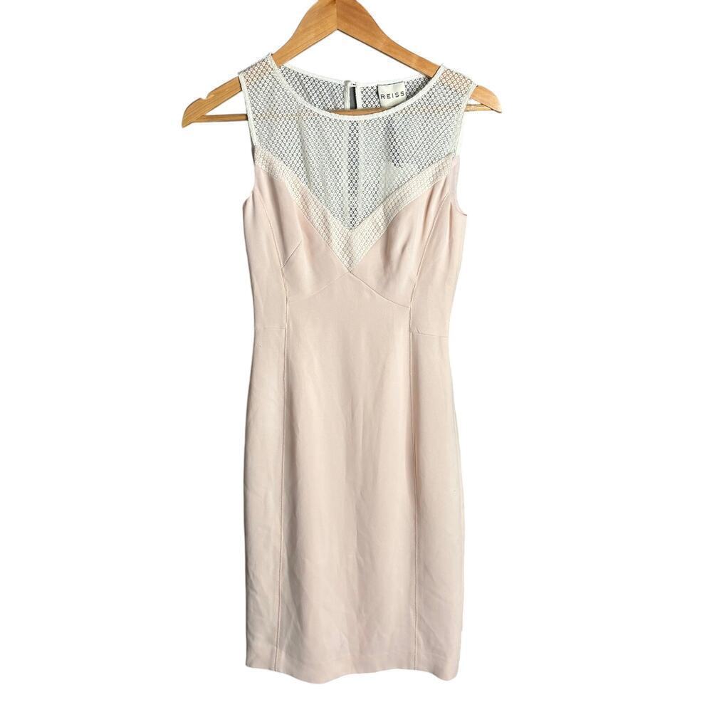 Reiss Lansky Sheath Dress Faint Rose Size 0 NWT - Picture 4 of 6